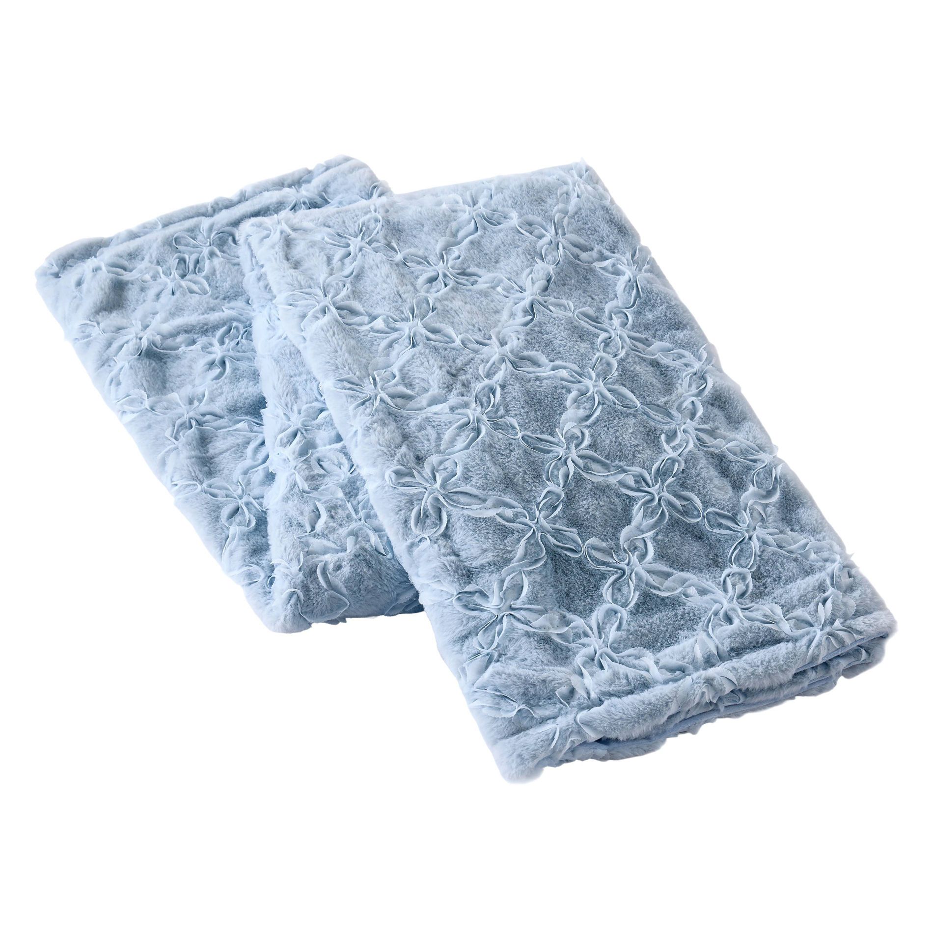 Bow Throw Blanket Blue