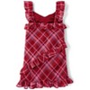The Children's Place Girls Sleeveless Plaid Chiffon Ruffle Dress Red 12 - 4 of 4