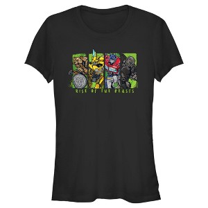Juniors Womens Transformers: Rise of the Beasts Movie Logo Character Squares T-Shirt - 1 of 4