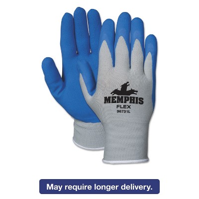 Memphis Flex Seamless Nylon Knit Gloves X-Large Blue/Gray Dozen 96731XLDZ