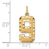 Black Bow Jewelry 14k Yellow Gold, Varsity Collection, Large D/C Pendant Number 9 - 4 of 4