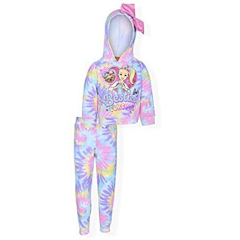 Nickelodeon Girl s 2 pack Besties Forever Bowbow And Jojo Siwa Tie Dye Graphic Hoodie And Jogger Pants For Kids Target