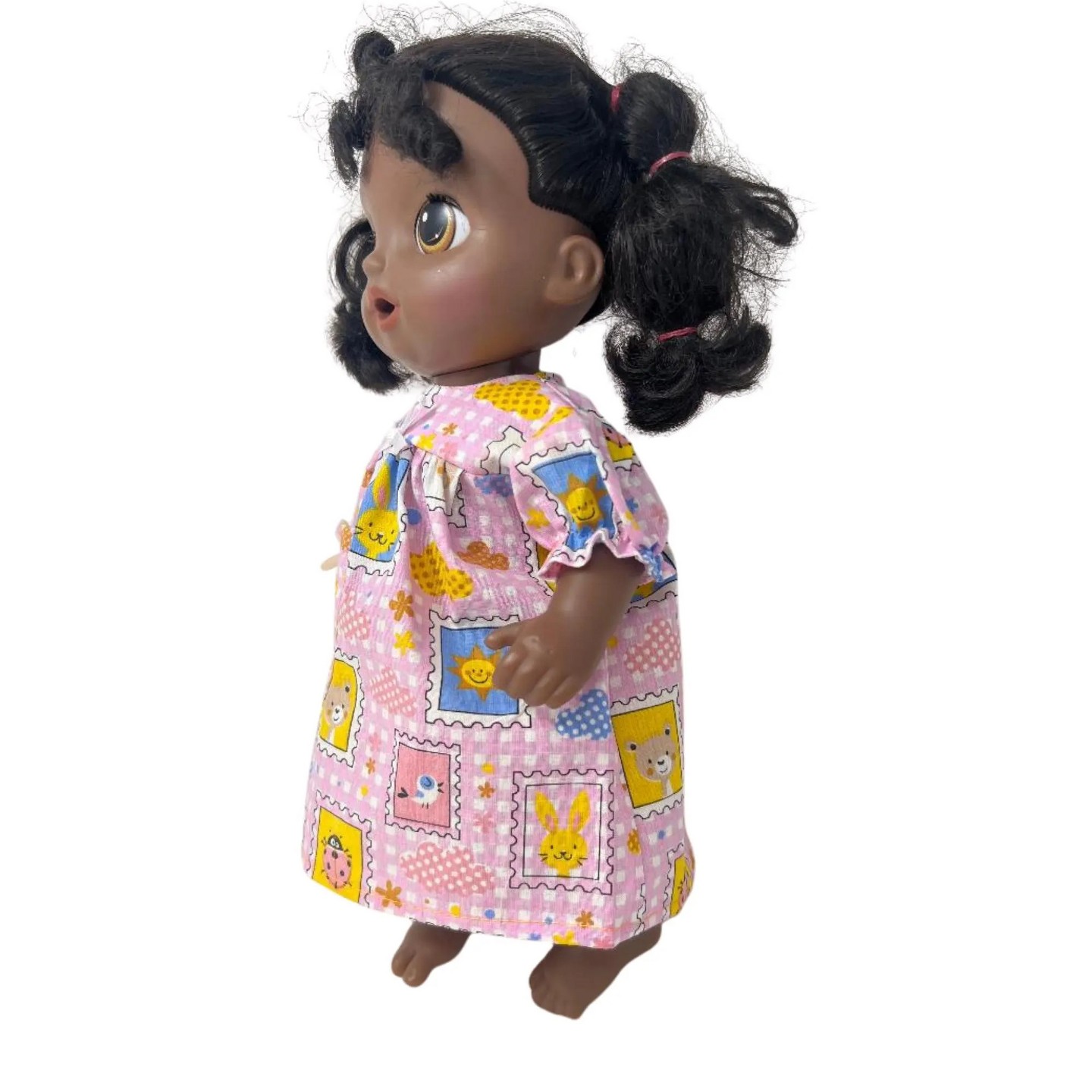 Детская пижама Doll Clothes Superstore Pink Nightgown for 14 Inch Baby Alive & Little Baby Dolls – Animal Print Doll Pajamas, цвет: Розовый — фото 3