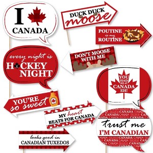 Big Dot of Happiness Funny Canada Day - Canadian Party Photo Booth Props Kit - 10 Piece - 1 of 4