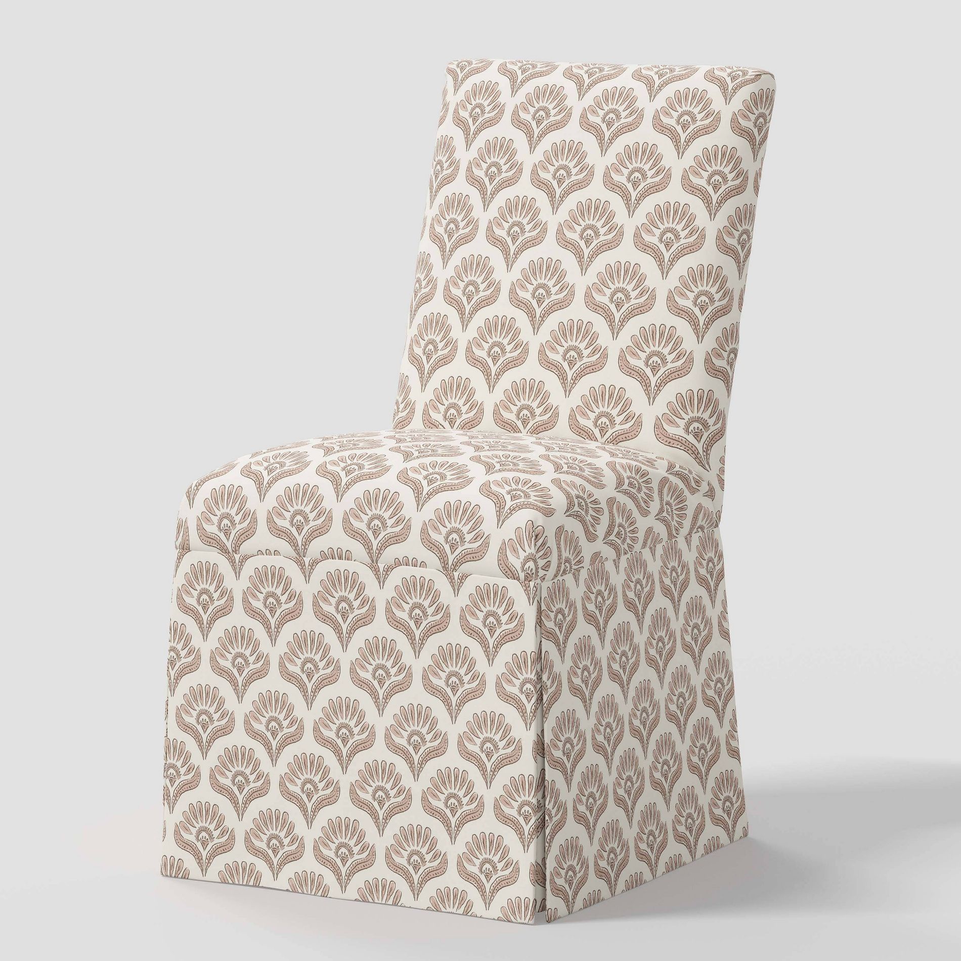 Logan Dining Chair Slipcover Anya Block Tan - Threshold™: Floral Print, Cotton Upholstery, Rubberwood Frame