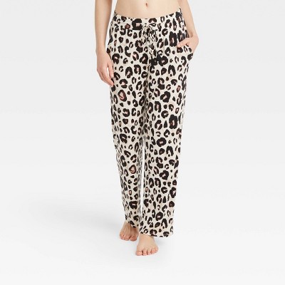Stars above Women 1pc Knit Animal Print Beautifully Soft Pajama Pants XL  Oatmeal