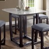 Acme Furniture 42" Razo Dining Table Marble/Weathered Espresso: Sleek Square Counter Height - 2 of 4