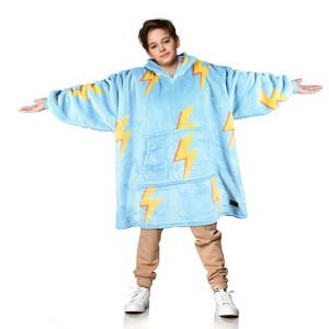 Solaris Fleece Blanket Hoodie Sweatshirt for 7-16yr Kid Teen Youth, Cozy Warm Plush Fleece Wearable Blanket Pullover with Larger Pocket - 1 of 4
