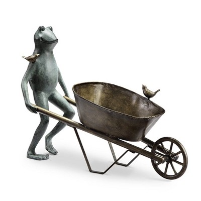 SPI Home Charming Frog and Bird Plant Holder for Flower Pots