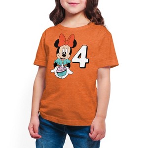 Girls' - Disney - Minnie Birthday 4 Short Sleeve Graphic T-Shirt - 1 of 4