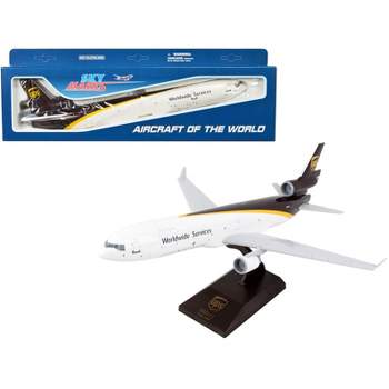 McDonnell Douglas MD-11 Commercial Aircraft "UPS Worldwide Services" White and Brown (Snap-Fit) 1/200 Plastic Model by Skymarks