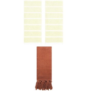 REGALWOVEN 3 Packs Striped and Solid Absorbent Soft Cotton Hand Towel for Bathroom - 1 of 4