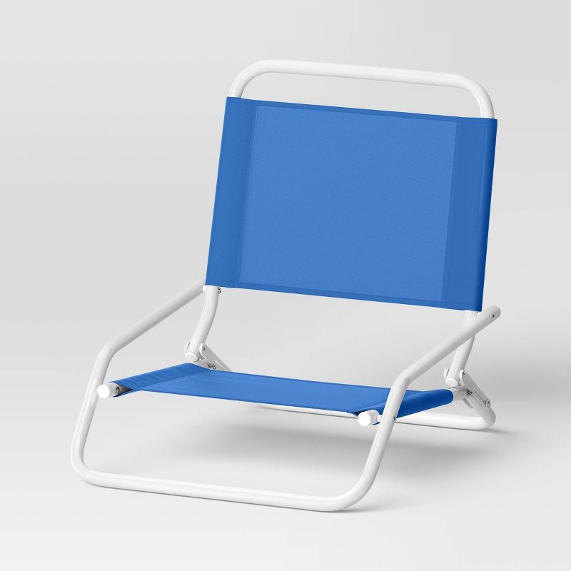 Recycled Fabric Outdoor Portable Beach Chair Blue - Sun Squad&#8482;, 1 of 5