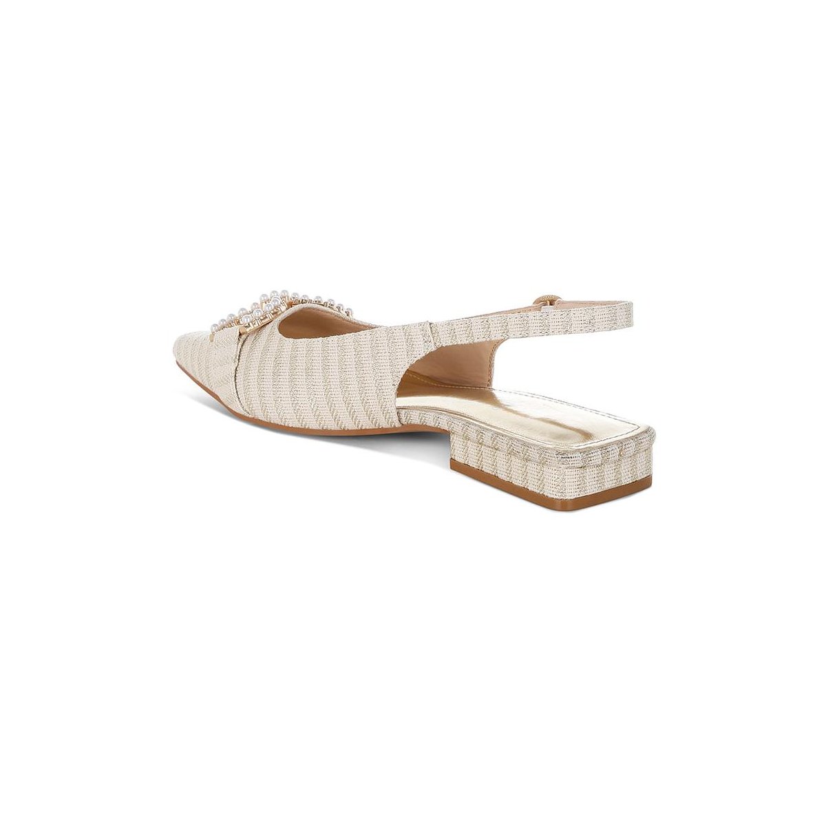 Обувь London Rag Womens Crina Pearl-Detailed Horsebit Woven Flats 8 — фото 3