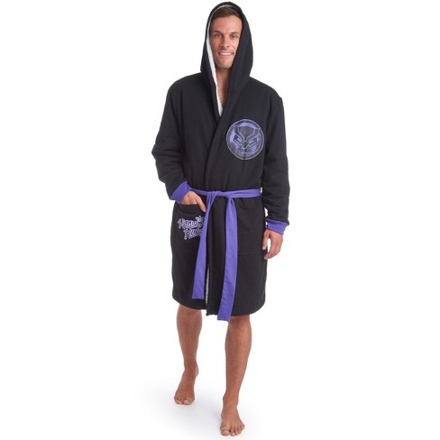 Marvel Avengers Black Panther Mens French Terry Long Sleeve Pajama Robe ...