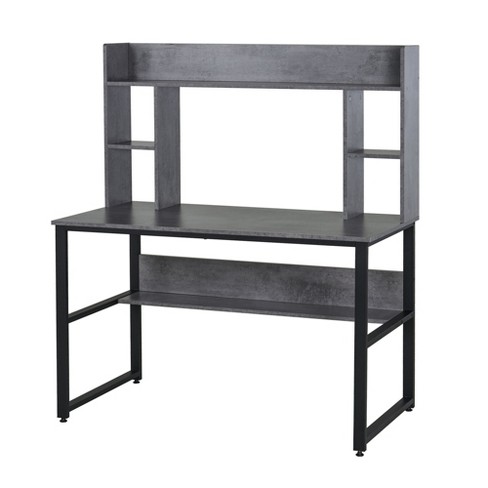 Bestier Computer Home Office Desk With Metal Frame, Hutch, Bookshelf, Under  Desk Storage, And Working Table For Small Bedroom Space : Target