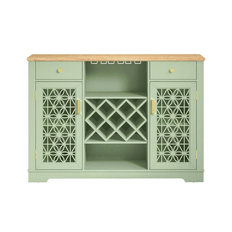 56&#34; Wood Buffet Bar Cabinet with Wine Rack Green - Home Essentials, 3 of 10