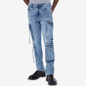 RAW X Men's Multi Cargo Pocket Denim Pants - 1 of 4