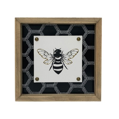 Transpac Wood Framed Bee Layered Home Decorations Spring