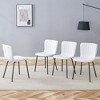 DOMETOUR Luxury Minimalist Dining Chairs Set of 4 with Black Metal Legs, Modern Design for Versatile Interiors - 2 of 4
