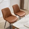 Upholstered Dining Chairs Set of 2, Modern Faux Leather Dining Room Kitchen Side Chair with Padded Seat - 4 of 4