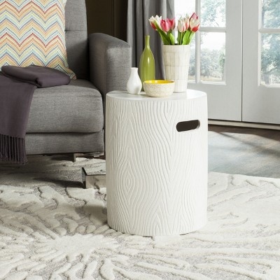 Ivory Transitional Concrete Round Accent Stool/Table