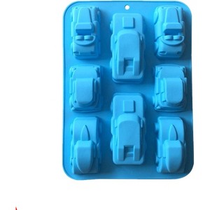 JDICTION 2 Pack Silicone Carton Car Mold Baking Molds Bakeware for Birthday Theme Party, Muffin Cups, Ice Cube, Soap, Wafer, Cake, Bread - 1 of 4