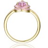 Guili 14k Gold Plated Pink Morganite Cubic Zirconia Enamel Halo Heart Stacking Ring, a Charming Symbol of Love for Teens & Young Adults, Size 3-7 - 2 of 3