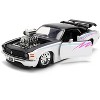 1970 Ford Mustang Boss 429 Black and White with Graphics "Bigtime Muscle" Series 1/24 Diecast Car Model by Jada - 2 of 4