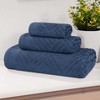 Basketweave Luxury Egyptian Cotton Jacquard 3 Piece Assorted Towel Set by Blue Nile Mills - 2 of 4