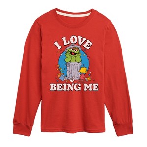 Boys' - Sesame Street - I Love Being Me Oscar -Toddler and Youth Long Sleeve T-Shirt Long Sleeve Graphic T-Shirt - 1 of 3