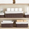 Juvale 5 Pack Wicker Nesting Baskets with Cloth Lining for Storage, Pantry Shelves, Closet (Brown, 3 Sizes) - 2 of 4