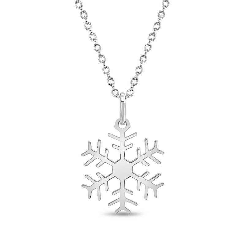 Girls' Winter Snowflake Sterling Silver Necklace - In Season Jewelry, 1 of 4