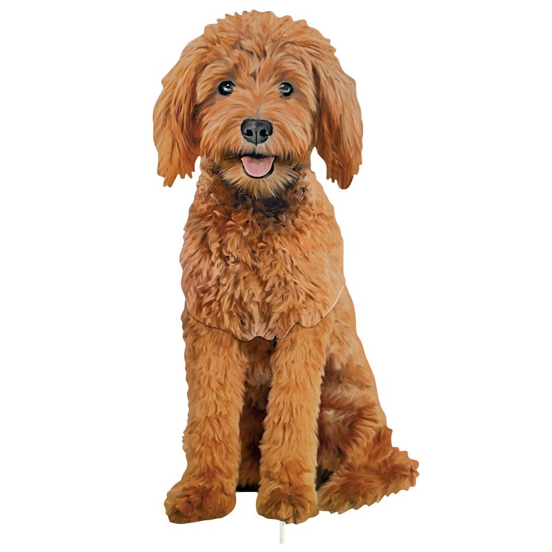 Collections Etc Realistic Goldendoodle Outdoor Garden Stake NO SIZE, 1 of 3