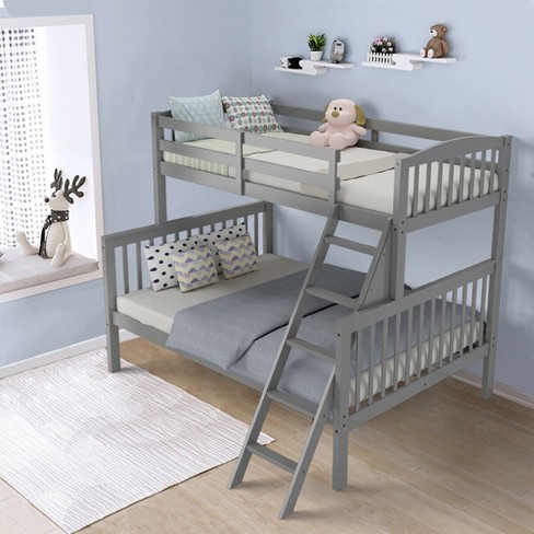 Grey bunk beds hot sale twin over full