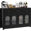 Garvee Farmhouse Large Buffet Sideboard Cabinet with 4 Doors 3 Drawers Adjustable Shelves 55 Inch - 3 of 4
