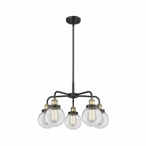 Beacon - 5 Light Stem Hung Chandelier In Art Deco Style-15.13 Inches Tall and 24 Inches Wide - 1 of 1