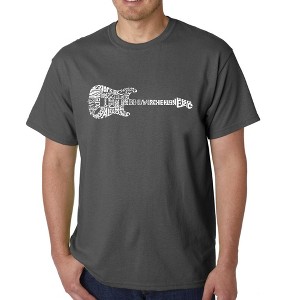 LA Pop Art Men's Word Art T-shirt - Rock Guitar - 1 of 4