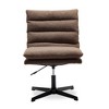 Okak Fabric Modern Accent Chair Swivel, Cross Legged Office Chair, Adjustable Armless Wide Home Lounge Chair for Bedroom, Living Room - 3 of 4