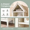 Bookshelf with Adjustable Shelves, 75.9" Tall Narrow Bookshelf with Storage, 5 Tiers Open Shelves Bookcase with Triangular Top, White - 2 of 4