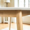 59" Mid-Century Modern Dining Table with Rubberwood Legs and Faux Wood Rectangular Top, Seats 4â€? for Kitchen or Dining Room - 4 of 4