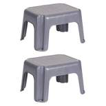 Rubbermaid Durable Plastic Roughneck Small Step Stool w/ 200-LB Weight Capacity, Gray (2 Pack)