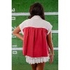 Women's Colorblock Button Down Shirt - Peach Love - 3 of 3