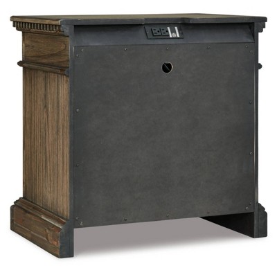 Vintage-Inspired Markenburg 3-Drawer Nightstand with USB Ports, Brown