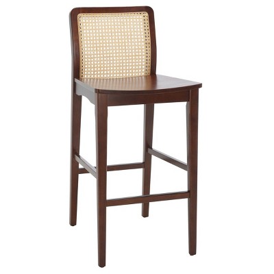 Benicio Dark Brown and Natural Rattan Bar Stool Set