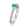Ross-Simons 0.20 Carat Emerald and .11 Carat Diamond Toi Et Moi Ring With Diamonds in 14kt White Gold - 3 of 4