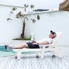 Patio Recliner,Wood Texture Outdoor Chaise Lounge With Wheels And Cup Holder,Outdoor Lounge Chair,Patio Recliner For Poolside,Deck-Cuddlewood - 2 of 4
