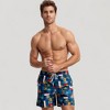 Anna-Kaci Swim Men's Geometric Palm Tree Swim Trunks with Quick-Dry Fabric and Adjustable Drawstring Waist for Bold Summer Style - 2 of 4