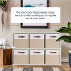 Ornavo Home 6 Pack Linen Fabric Storage Cube Bin with Faux Leather Handles - 3 of 4