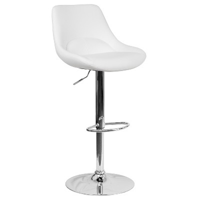 Emma and Oliver Adjustable Height Gas Lift Swivel Bar Stool with Support Pillow - Dining Stool